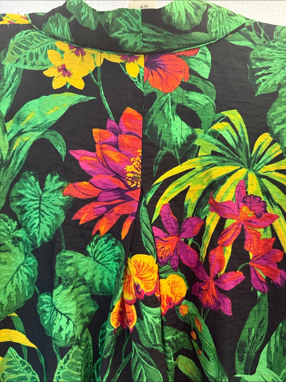 Panama Jack Tropical Floral Wide-Leg Pants & Kimono - Black, Green, Yellow, Pink - Picture 12 of 13